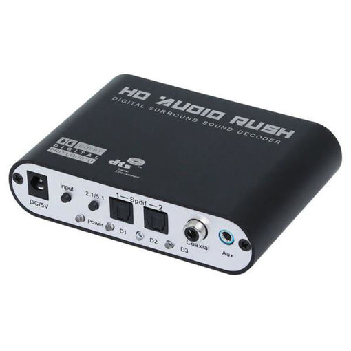 Picture of Digital to Analog AC3 Optical to Stereo Surround HD 5.1 Audio Decoder 2 SPDIF Ports HD Audio Rush