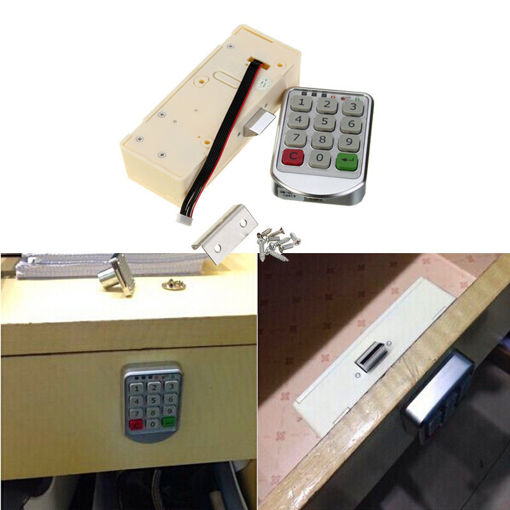 Picture of Metal Digital Electronic Password keypad Number Cabinet Code Locks Silver