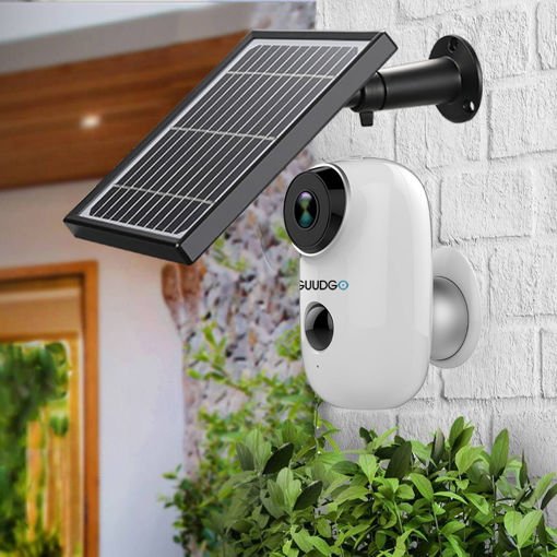 Picture of GUUDGO A3 Camera and Solar Panel Set 1080P Wireless Rechargeable Battery-Powered Security Camera Waterproof