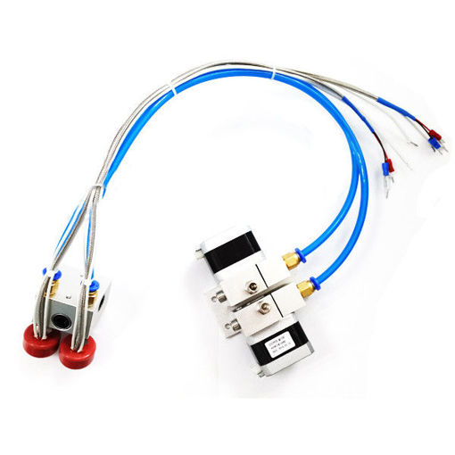 Picture of 3D Printer Extruder Double Nozzle 12V 24V Print Head Distal Thermocouple