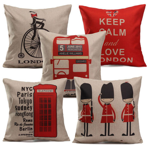 Immagine di British Style Printed Pillows Cases Home Bedroom Sofa Decor Cushion Cover
