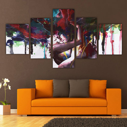 Immagine di 5Pcs Abstract Couple Canvas Print Paintings Pictures Home Wall Art Decor Unframed