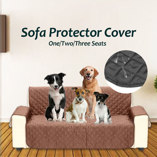 Immagine di Waterproof Quilted Sofa Covers for Dogs Pets Kids Anti-Slip Couch Recliner Slipcovers 1/2/3 Seater Pet Mat