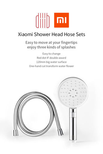 Immagine di Xiaomi Diiib 3 Modes Handheld Shower Head Set 360 120mm 53 Water Hole with PVC Matel