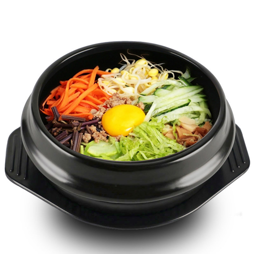 Immagine di Korean DOLSOT Bowl Big Sized Earthenware Stone Pot Bibimbap Cooking + Trivet Set Rice Bowl