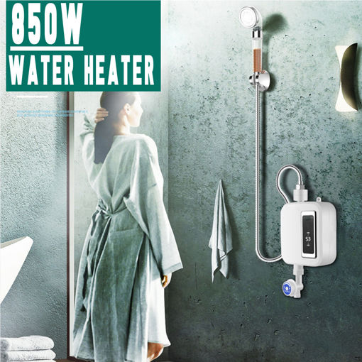 Immagine di 850W Mini Electric Tankless Instant Hot Water Heater Kitchen Faucet Tap Heating