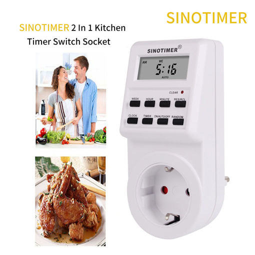 Immagine di SINOTIMER 2 In 1 Kitchen Timer Switch Socket Convenient Adator And Timer Calculator