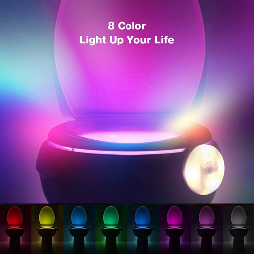 Immagine di Digoo DG-TL280 8-Colors Motion Activated Sensor LED Toilet Light Night PIR Light Detection