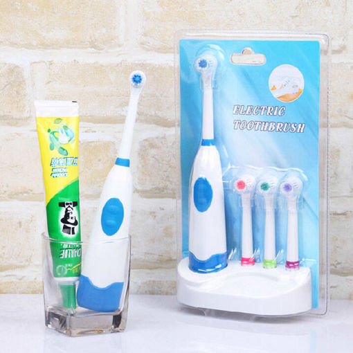 Picture of Waterproof Rotation Ultrasonic Electric Toothbrush With 3pcs Replacement Brush Head