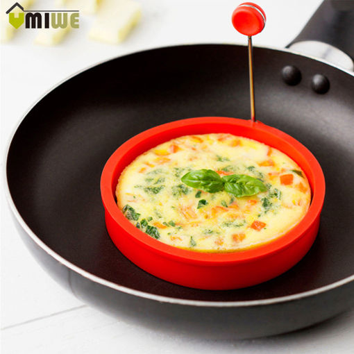 Picture of Omelette Maker Mold Round Shape Silicone Nonstick Frying Egg Mould Shape Ring Pancake Rings Mold