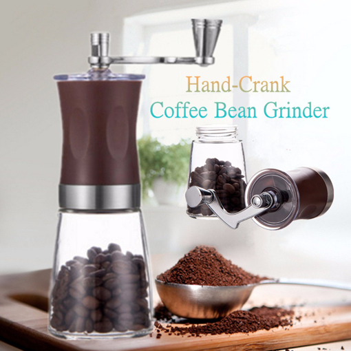 Immagine di Mini Portable Manual Hand-Crank Coffee Bean Spice Hand Grinder Mill Kitchen Tool