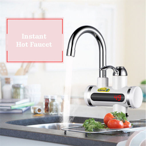Picture of Mrosaa 220V 1500W Aluminum ABS Instant Water Faucet Fast Electric Faucet Hot Cold