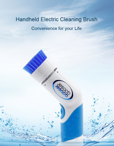 Picture of Handheld Electric Cleaner Brush Portable Cordless Power Scrubber Cleaning Kit for Bathroom Kitchen