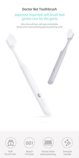 Picture of Xiaomi Dr. Bet Toothbrush Comfortable Soft Grey & White to Choose Dental Care Soocas