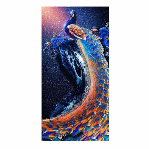 Picture of DIY 5D Peacock Diamond Paintings Kit Embroidery Cross Stitch Art Craft Home Wall Decor