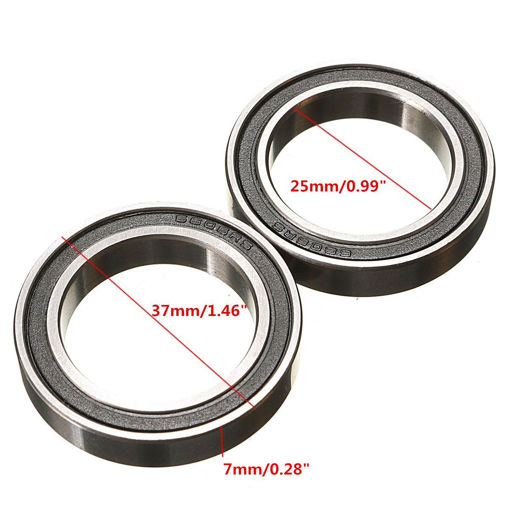 Picture of 2pcs 25x37x7mm 6805N 2RS Ball Bearings Rubber Sealed Ball Bearings