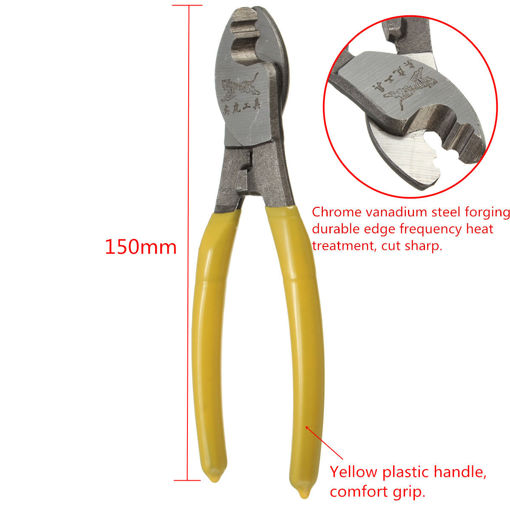 Immagine di 6Inch Cable Cutter Plastic Handle Electric Wire Stripper Cutting Plier Tool Kit