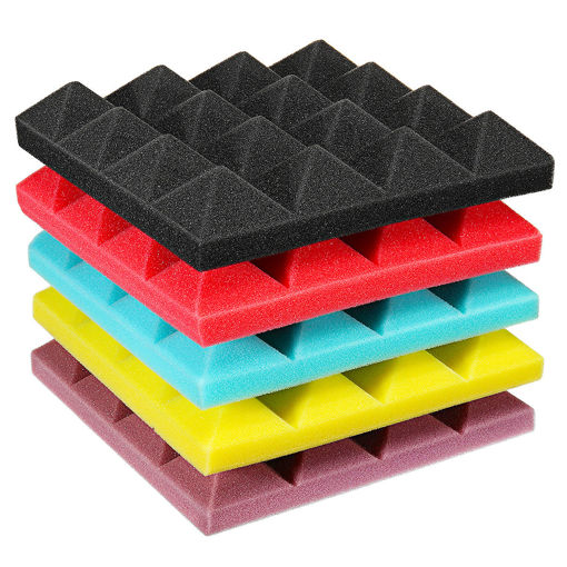 Immagine di 25x25x5cm Mini Pyramid Sound Insulation Soundproofing Studio Foam Tiles