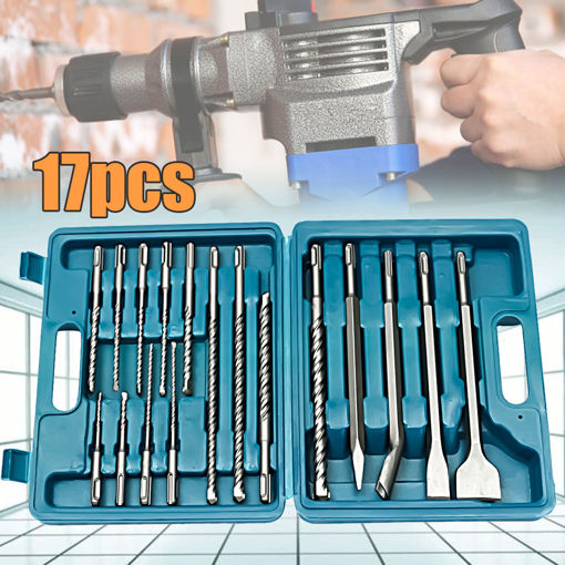 Picture of 17 in 1 Drill Bits Chisel SDS Plus Rotary Hammer Bits Set For Bosch Hilti Plus