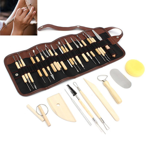 Picture of 30PCS DIY Pottery Clay Sculpture Carving Modelling Ceramic Craft Tools Kit Clay Sculpting Tool