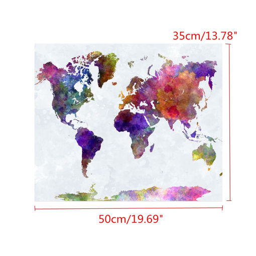Picture of 50x35cm Retro World Map Canvas Painting Print Wall Paper Picture Home Decor Unframed