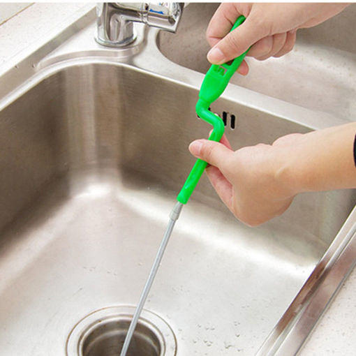 Immagine di Hair Removal Tool Drain Dredge Pipe Sewer Cleaner Hook Kitchen Sink Cleaner Tool