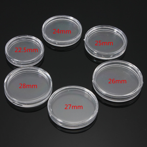 Immagine di 22mm-28mm Coin Capsules Case Coins Holders Specie Container Storage Boxes Organizer Collectibles